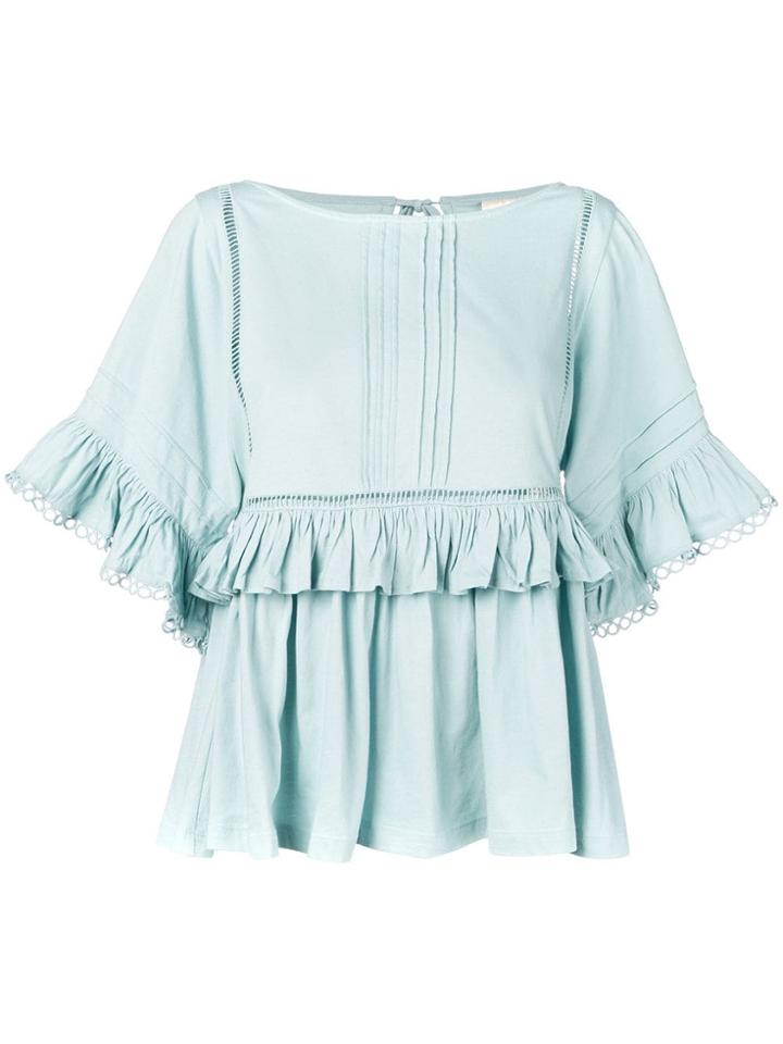 Semicouture Ruffle-trim Blouse - Blue