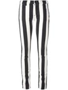 Off-white Striped Skinny Jeans, Women's, Size: 25, Black, Cotton/spandex/elastane
