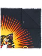 Gucci Angry Cat Print Scarf - Black
