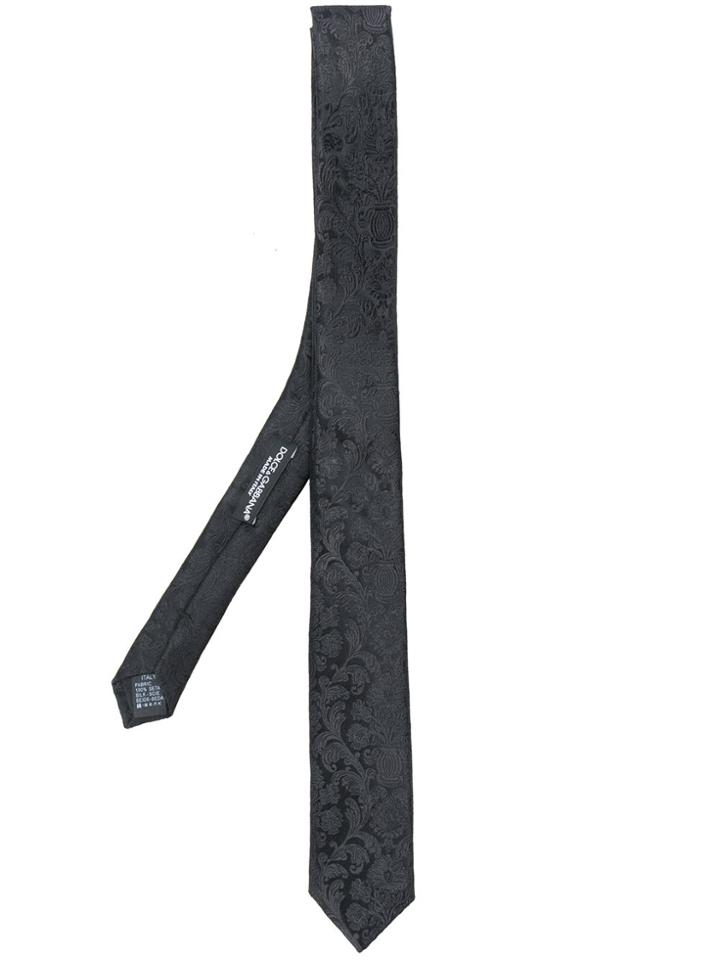 Dolce & Gabbana Paisley Slim Tie - Black