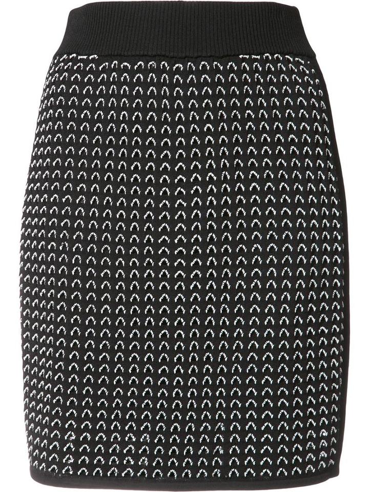 Rag & Bone Fitted Knitted Skirt, Women's, Size: Xs, Black, Rayon/nylon