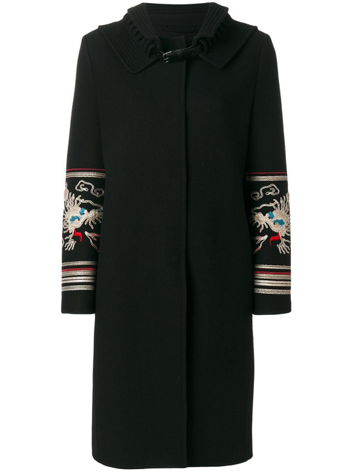 Ermanno Scervino Embroidered Coat - Black