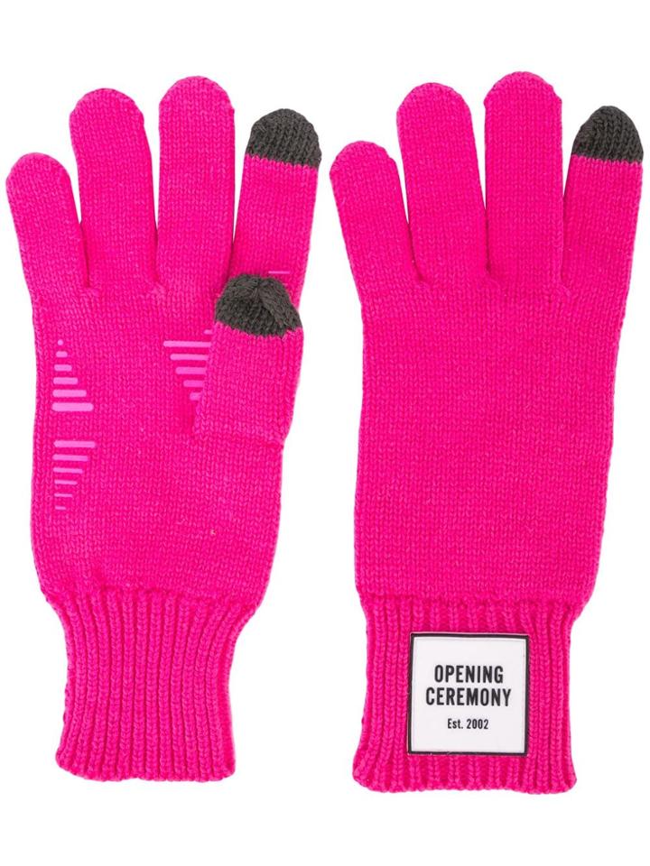Opening Ceremony Logo Patch Gloves - Pink
