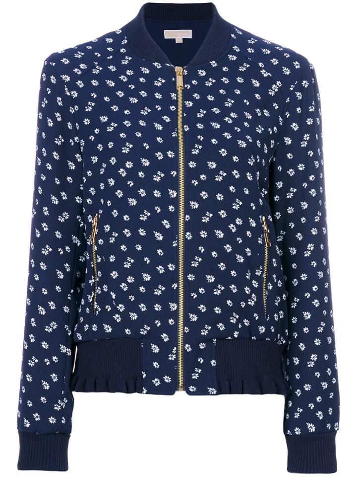 Michael Michael Kors Floral Bomber Jacket - Blue