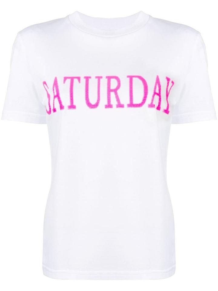 Alberta Ferretti Saturday Sequin Embroidered T-shirt - White
