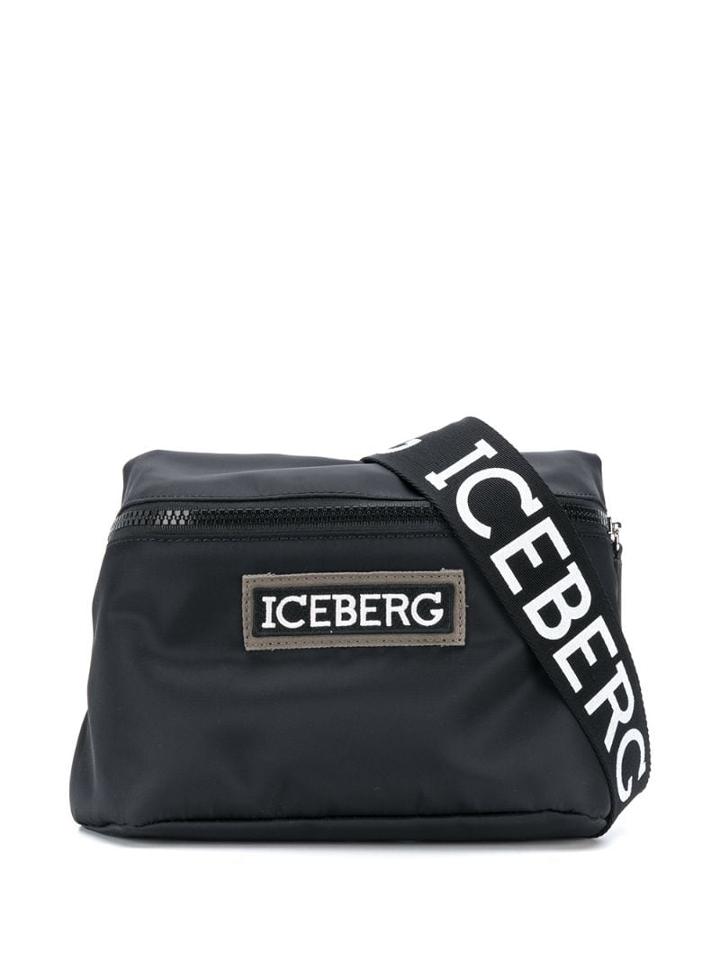 Iceberg Logo Patch Belt Bag - Black