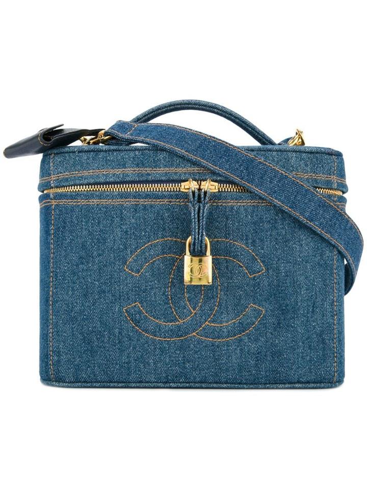 Chanel Pre-owned Cosmetic Logo 2way Bag - Blue