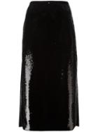 Rochas - Sequin Embellished Skirt - Women - Silk/spandex/elastane/acetate/viscose - 40, Black, Silk/spandex/elastane/acetate/viscose