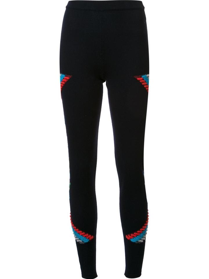 Barrie Cashmere 'star Games' Leggings, Women's, Size: Small, Blue, Cashmere
