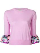 Emilio Pucci Frilled-sleeve Top - Pink & Purple