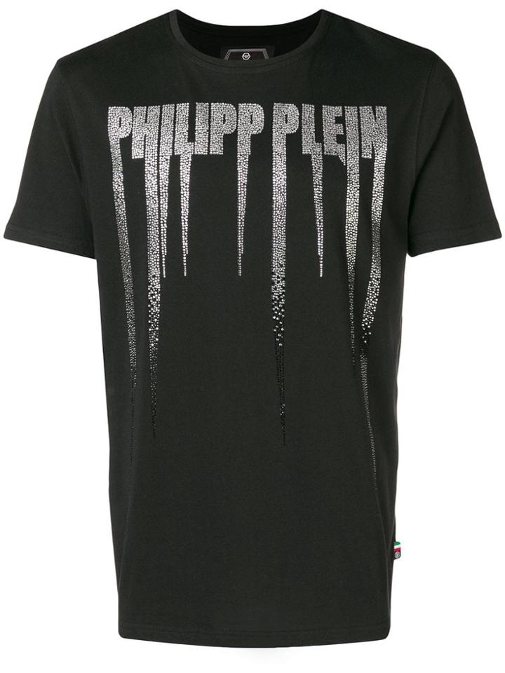 Philipp Plein Draped Logo Print T-shirt - Black