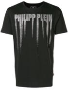 Philipp Plein Draped Logo Print T-shirt - Black