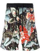 Christian Pellizzari Floral Print Shorts, Men's, Size: 48, Black, Cotton/spandex/elastane
