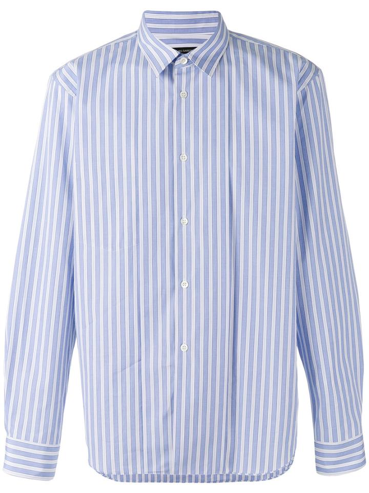 Comme Des Garçons Homme Plus Striped Longsleeve Shirt, Men's, Size: Small, Blue, Cotton