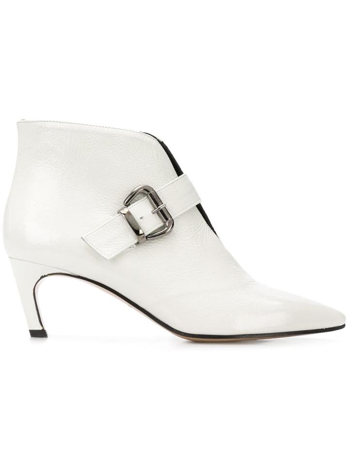 Marc Ellis Pointed Buckled Boots - White