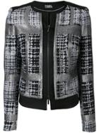 Karl Lagerfeld Checked Tweed Jacket - Black