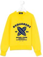 Dsquared2 Kids - Printed Sweatshirt - Kids - Cotton - 8 Yrs, Yellow/orange