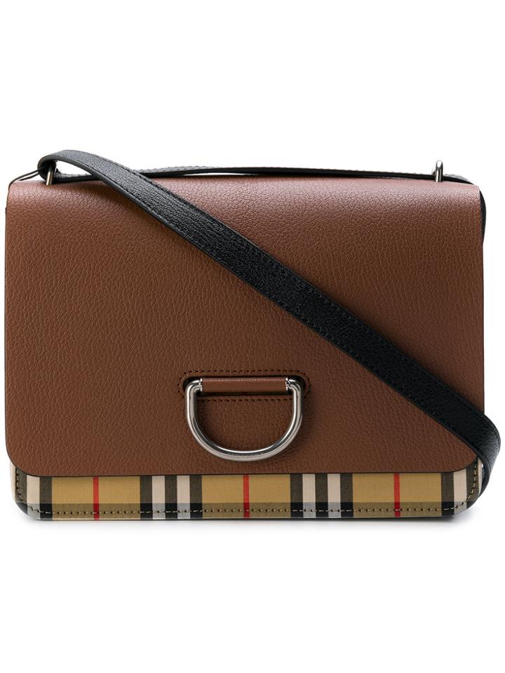 Burberry Foldover Checked Shoulder Bag - Nude & Neutrals