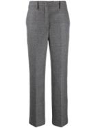Prada Check Wide-leg Trousers - Grey