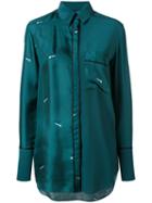 Victoria Victoria Beckham - Panel Pyjama Shirt - Women - Silk/polyester - 12, Green, Silk/polyester