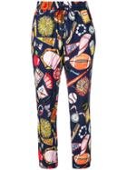 Love Moschino Printed Drawstring Trousers - Blue