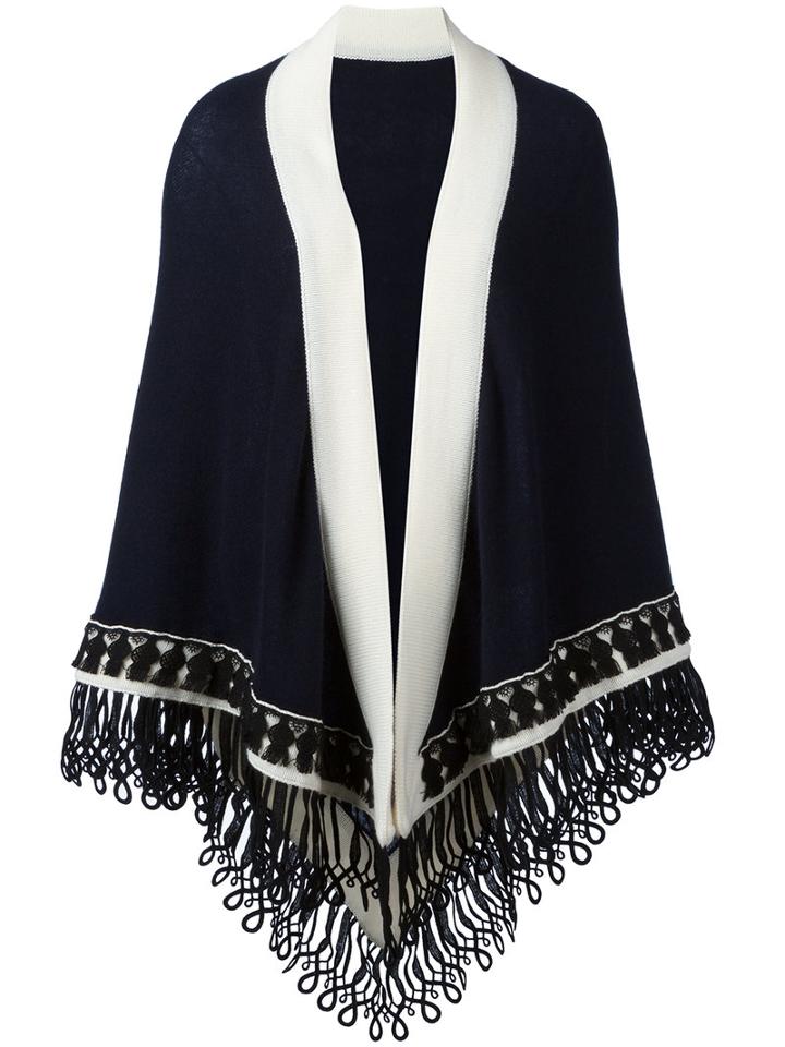 Antonia Zander Colour Block Large Scarf, Women's, Blue, Cashmere/cotton/polypropylene