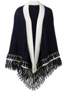 Antonia Zander Colour Block Large Scarf, Women's, Blue, Cashmere/cotton/polypropylene