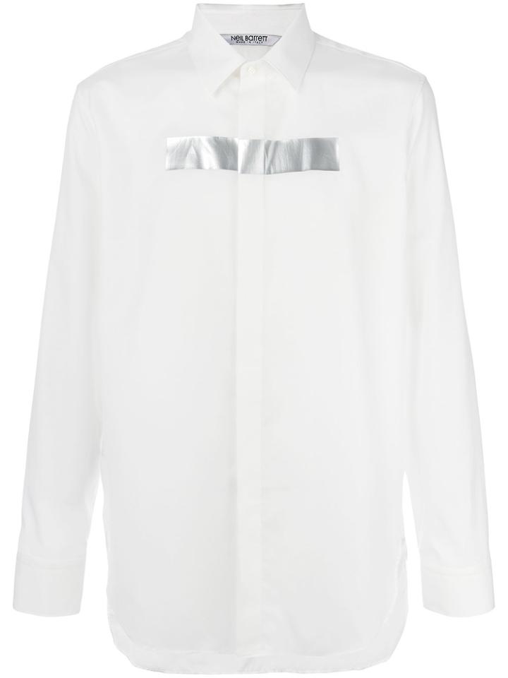 Neil Barrett Metallic Tape Detail Shirt - White