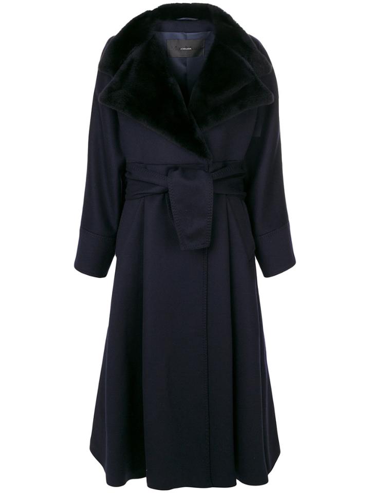 Max Mara Belted Coat - Blue