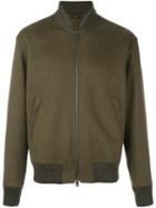 Jil Sander Zipped Bomber Jacket, Men's, Size: 50, Green, Cupro/cashmere/virgin Wool
