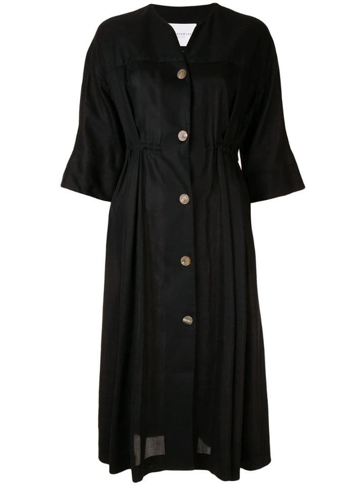Tomorrowland Button Poplin Dress - Black
