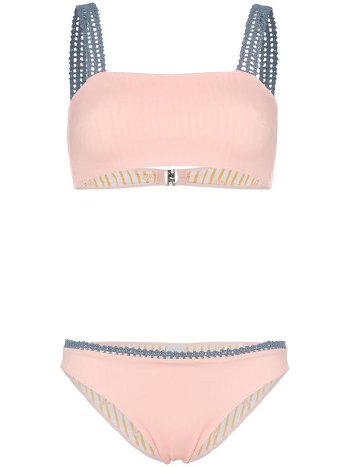 She Made Me Lilah Crochet Bikini - Pink