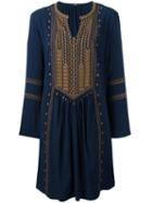 Steffen Schraut Gathered Detail Flared Dress, Women's, Size: 34, Blue, Viscose