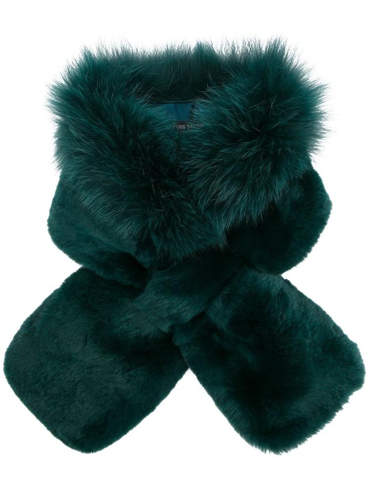 Yves Salomon Rex Scarf - Green