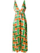 L'autre Chose Abstract Pattern Maxi Dress - Green