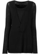 Les Copains Knitted Twin Set, Women's, Size: 46, Black, Virgin Wool