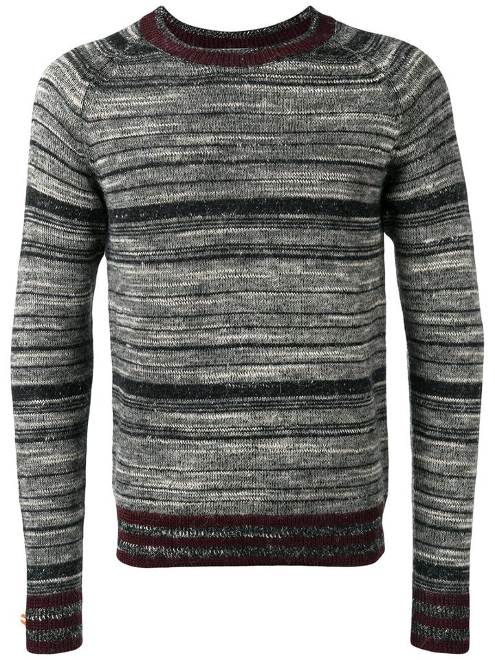 Dries Van Noten Striped Sweater, Men's, Size: Medium, Black, Cotton/linen/flax/polyamide/alpaca