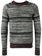 Dries Van Noten Striped Sweater, Men's, Size: Medium, Black, Cotton/linen/flax/polyamide/alpaca
