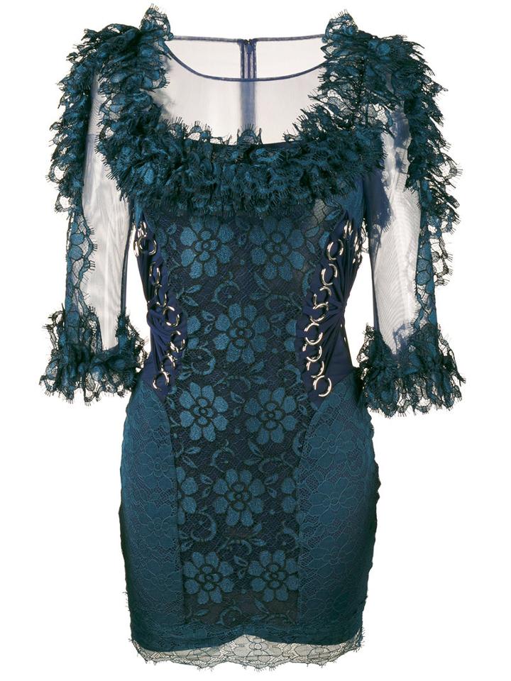 Christopher Kane - Floral Lace Dress - Women - Nylon/spandex/elastane - 42, Blue, Nylon/spandex/elastane