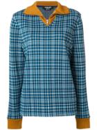 Calvin Klein 205w39nyc Zip Up Tartan Jumper - Blue