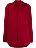 Balenciaga Concealed Placket Oversized Shirt - Red
