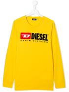 Diesel Kids Teen Logo Print Top - Yellow