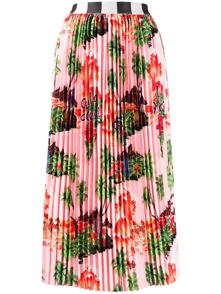 Stella Jean Pleated Midi Skirt - Pink