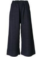 Pleats Please By Issey Miyake Textured Cropped Trousers - Blue