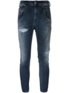 Diesel Cropped Skinny Jeans, Women's, Size: 25, Blue, Cotton/polyester/spandex/elastane