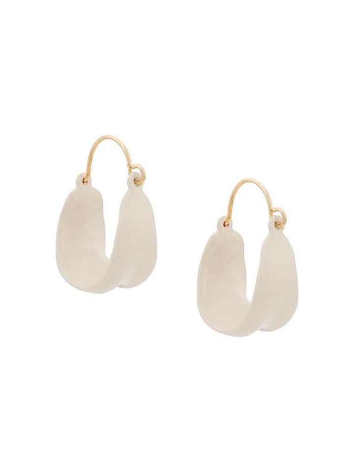 Jil Sander Textured Drop Earrings - White