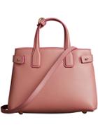 Burberry The Small Banner In Leather - Pink & Purple