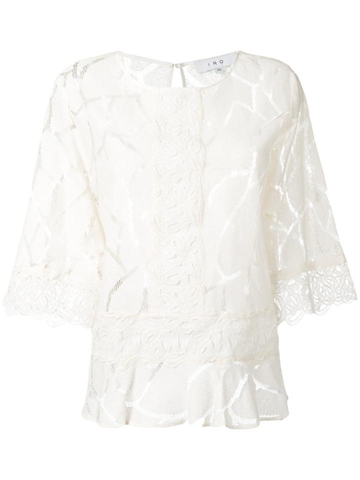 Iro Lace And Broderie Blouse, Women's, Size: 40, White, Cotton/polyester/polyamide
