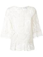 Iro Lace And Broderie Blouse, Women's, Size: 40, White, Cotton/polyester/polyamide