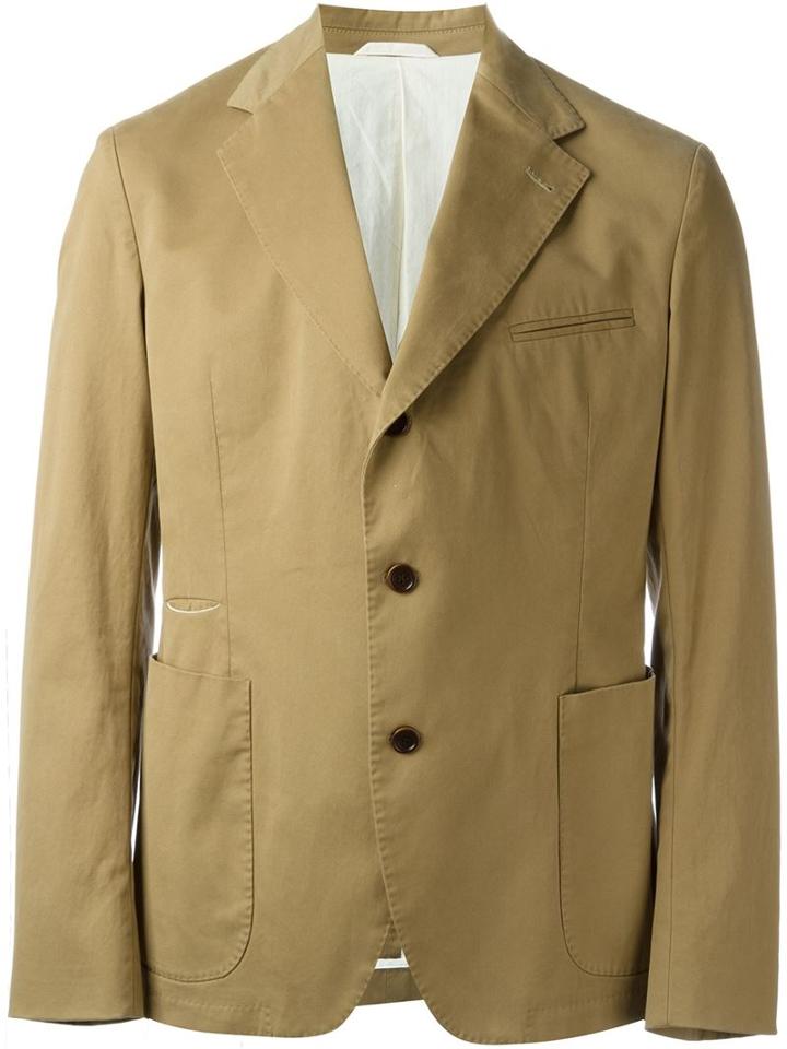 Al Duca D'aosta 1902 Patch Pocket Blazer, Men's, Size: 50, Brown, Cotton/spandex/elastane